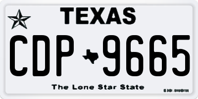 TX license plate CDP9665