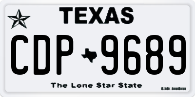 TX license plate CDP9689