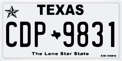 TX license plate CDP9831