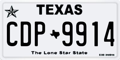 TX license plate CDP9914