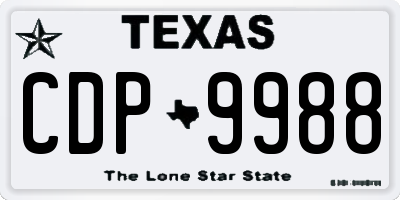 TX license plate CDP9988