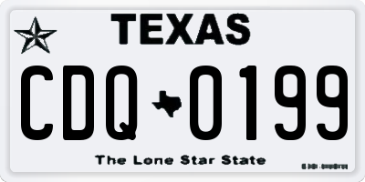 TX license plate CDQ0199