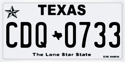 TX license plate CDQ0733