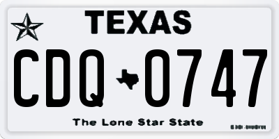 TX license plate CDQ0747