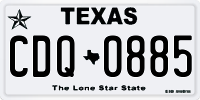 TX license plate CDQ0885