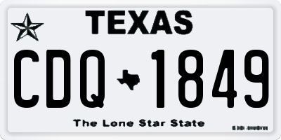 TX license plate CDQ1849