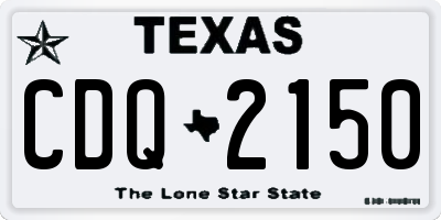 TX license plate CDQ2150