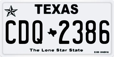 TX license plate CDQ2386