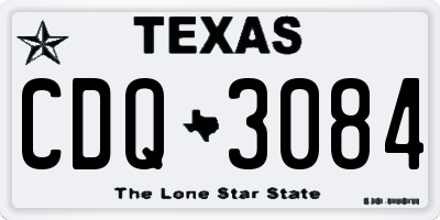TX license plate CDQ3084