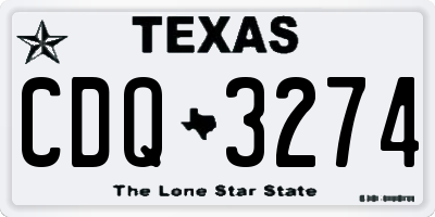 TX license plate CDQ3274