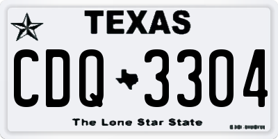 TX license plate CDQ3304