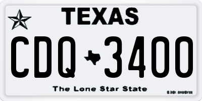 TX license plate CDQ3400