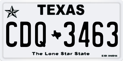 TX license plate CDQ3463