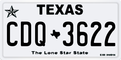 TX license plate CDQ3622