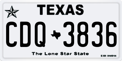 TX license plate CDQ3836