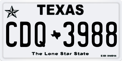 TX license plate CDQ3988