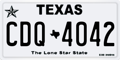 TX license plate CDQ4042