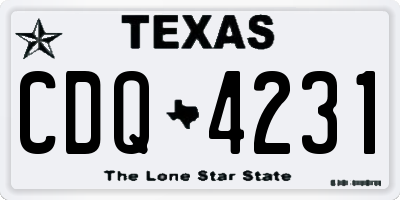 TX license plate CDQ4231