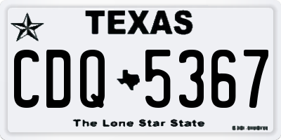 TX license plate CDQ5367