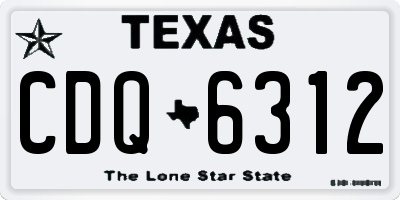 TX license plate CDQ6312