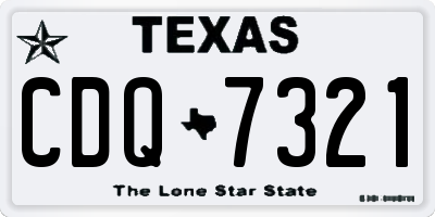 TX license plate CDQ7321