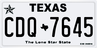 TX license plate CDQ7645