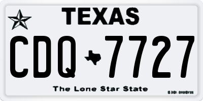 TX license plate CDQ7727