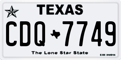 TX license plate CDQ7749