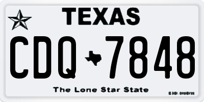 TX license plate CDQ7848