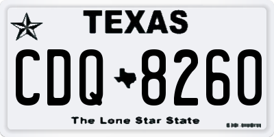 TX license plate CDQ8260