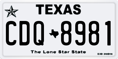 TX license plate CDQ8981