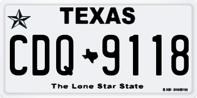 TX license plate CDQ9118