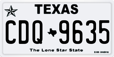 TX license plate CDQ9635
