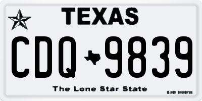 TX license plate CDQ9839