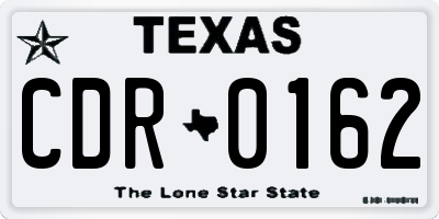 TX license plate CDR0162