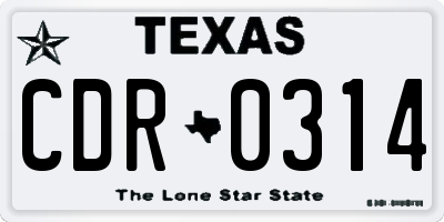 TX license plate CDR0314