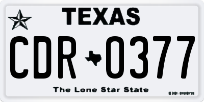 TX license plate CDR0377