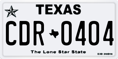 TX license plate CDR0404