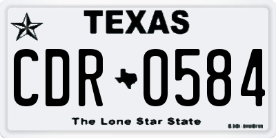 TX license plate CDR0584