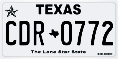 TX license plate CDR0772