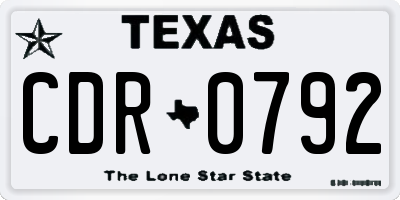 TX license plate CDR0792
