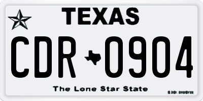 TX license plate CDR0904