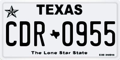 TX license plate CDR0955