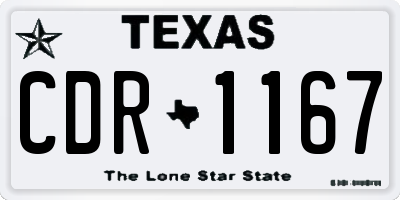 TX license plate CDR1167