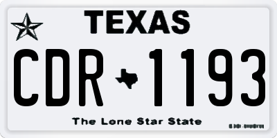 TX license plate CDR1193