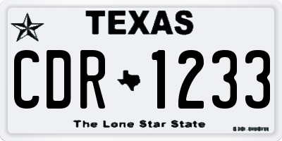 TX license plate CDR1233