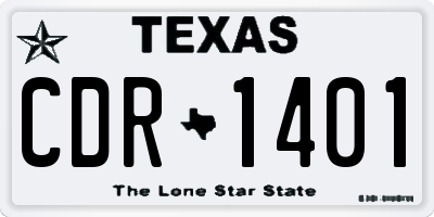 TX license plate CDR1401