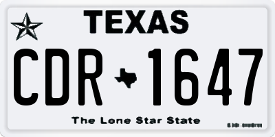 TX license plate CDR1647