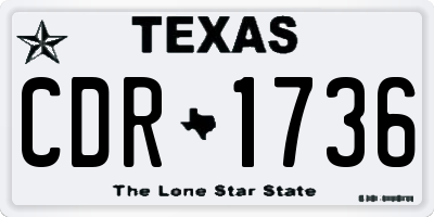 TX license plate CDR1736