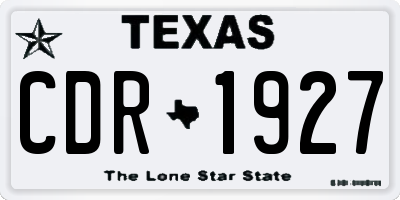 TX license plate CDR1927